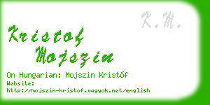 kristof mojszin business card