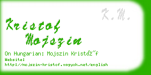 kristof mojszin business card